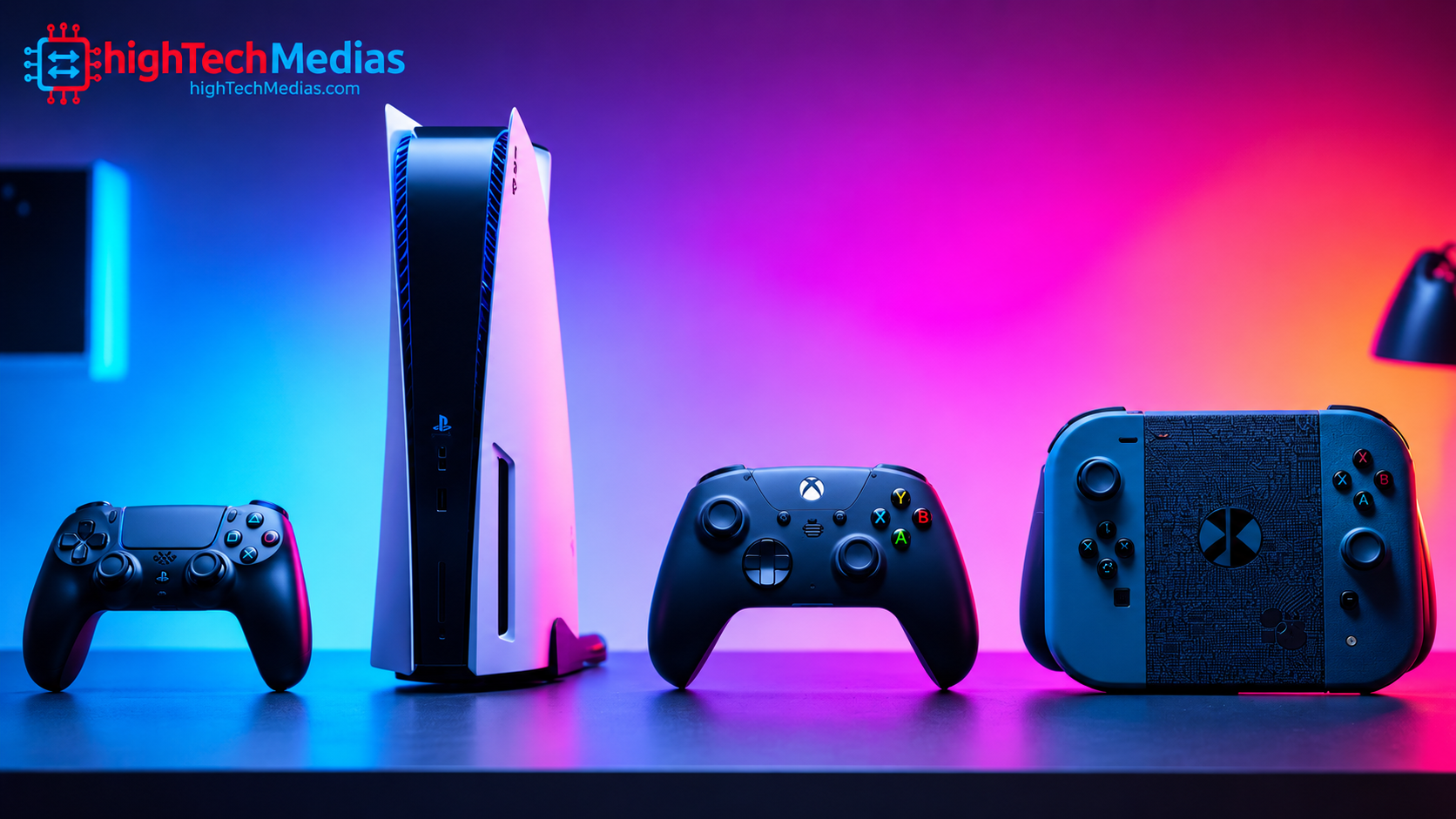 Best gaming consoles in 2026 compared, featuring home gaming consoles and a handheld gaming system