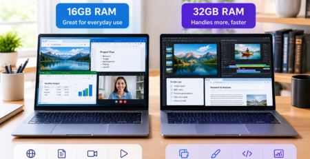 16GB vs 32GB RAM laptop comparison for 2026