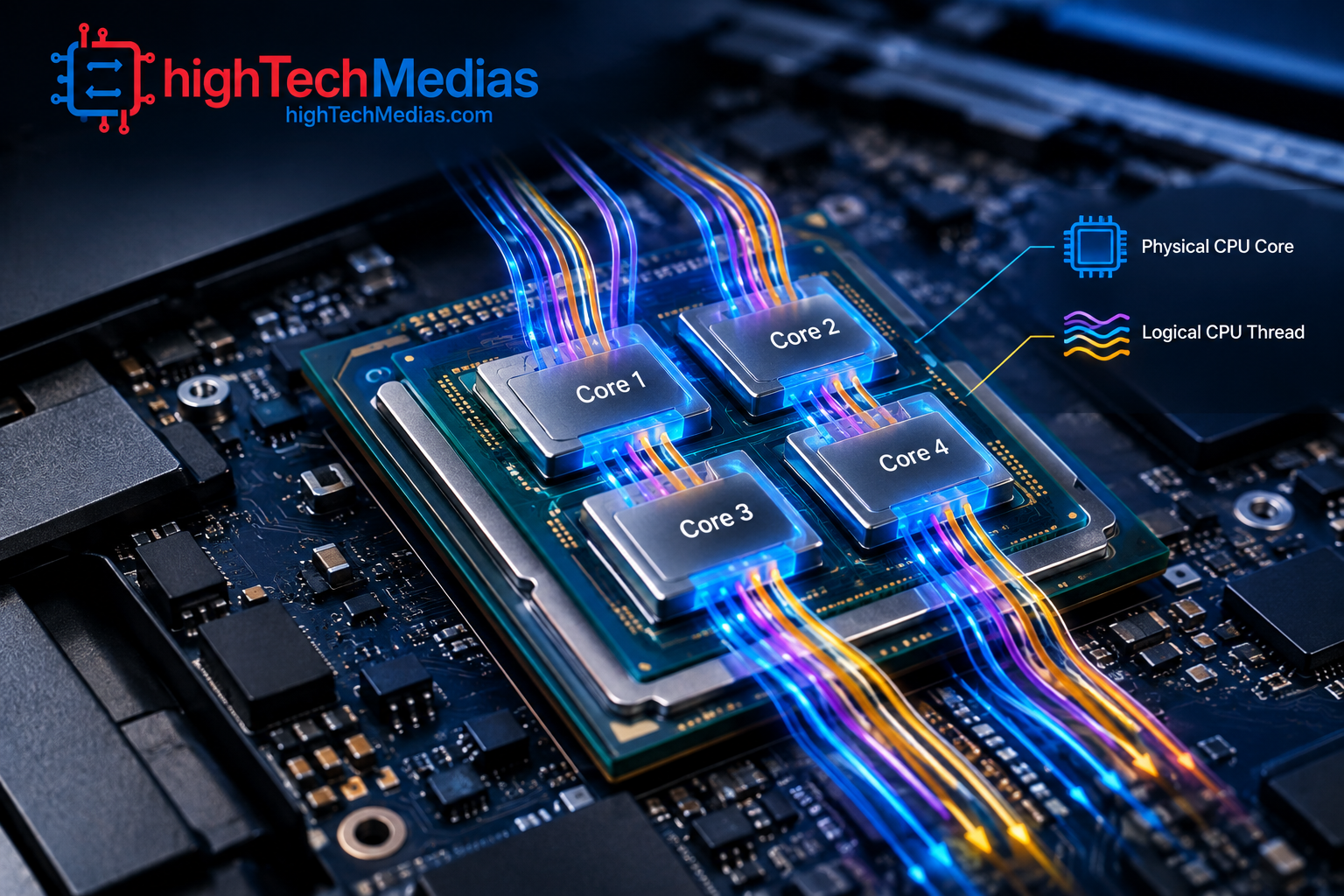 CPU-CO~1 CPU cores vs threads explained in a laptop processor