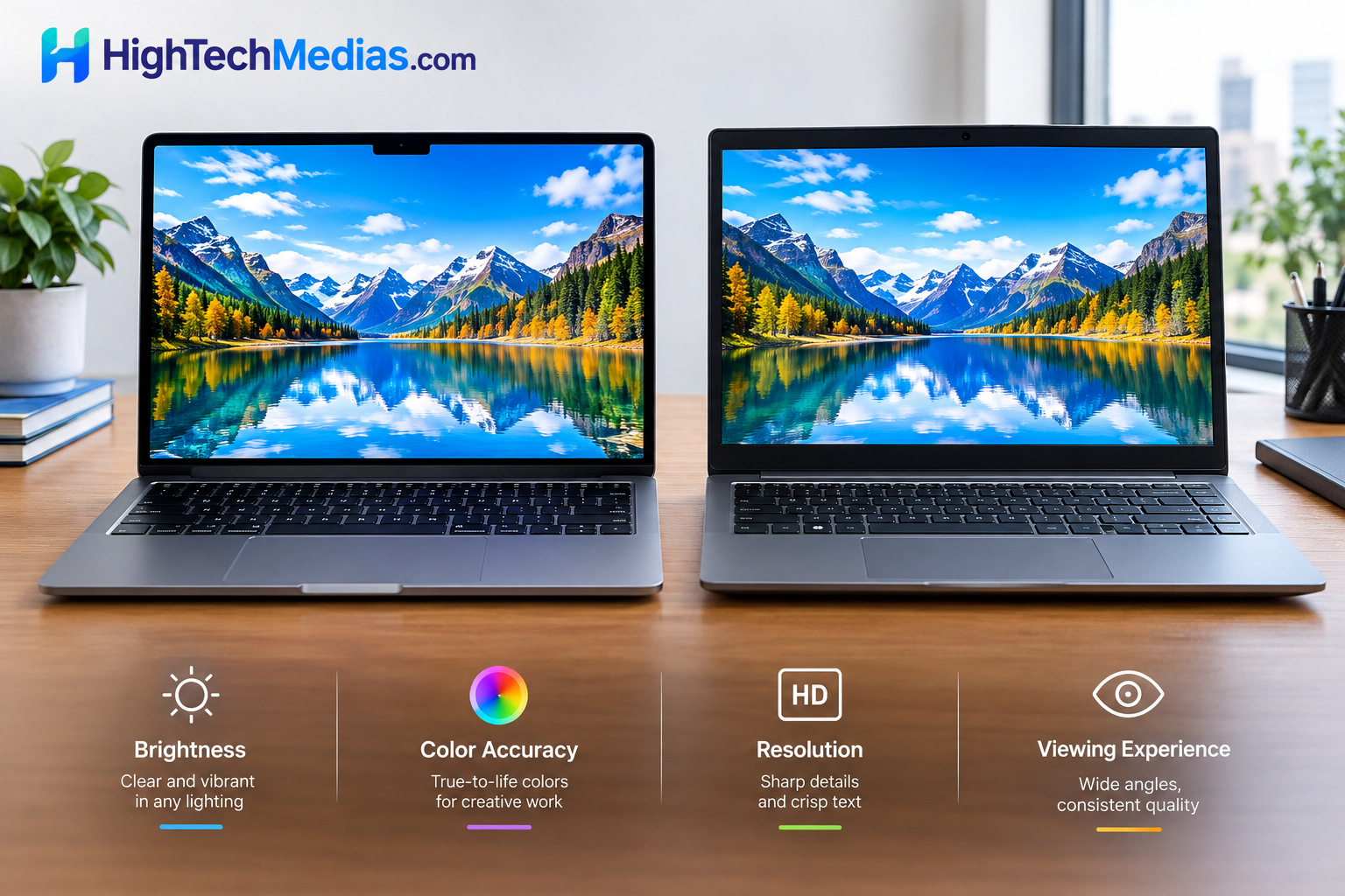 MacBook Air vs Windows laptop display quality comparison for productivit