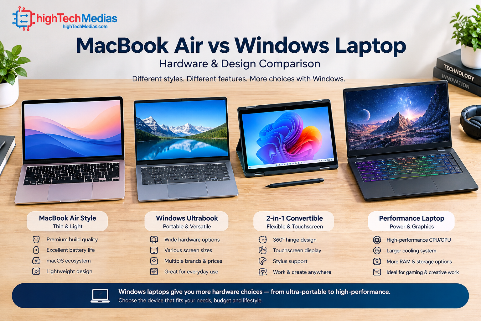 MacBook Air vs PC hardware and design comparison