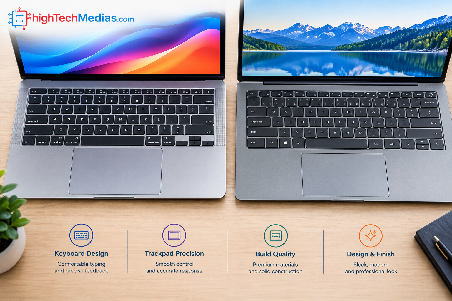 MacBook Air vs Windows laptop keyboard and trackpad comparison
