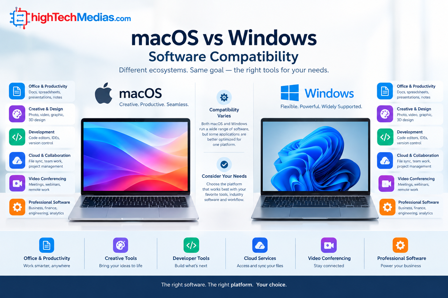 macOS vs Windows software compatibility comparison