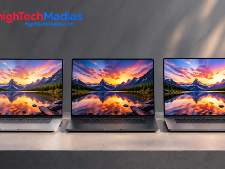 Comparison of laptop displays illustrating 2.2K, 2.5K, and 3K screen resolution options