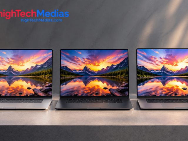 Comparison of laptop displays illustrating 2.2K, 2.5K, and 3K screen resolution options