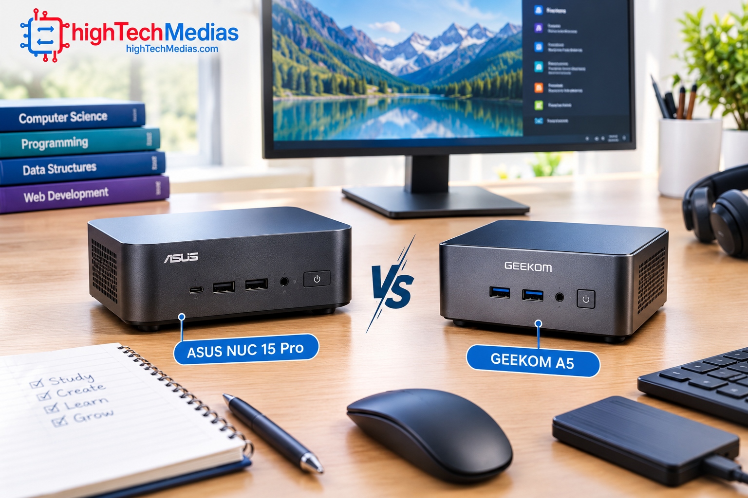 ASUS NUC 15 Pro vs GEEKOM A5 mini PCs compared for students