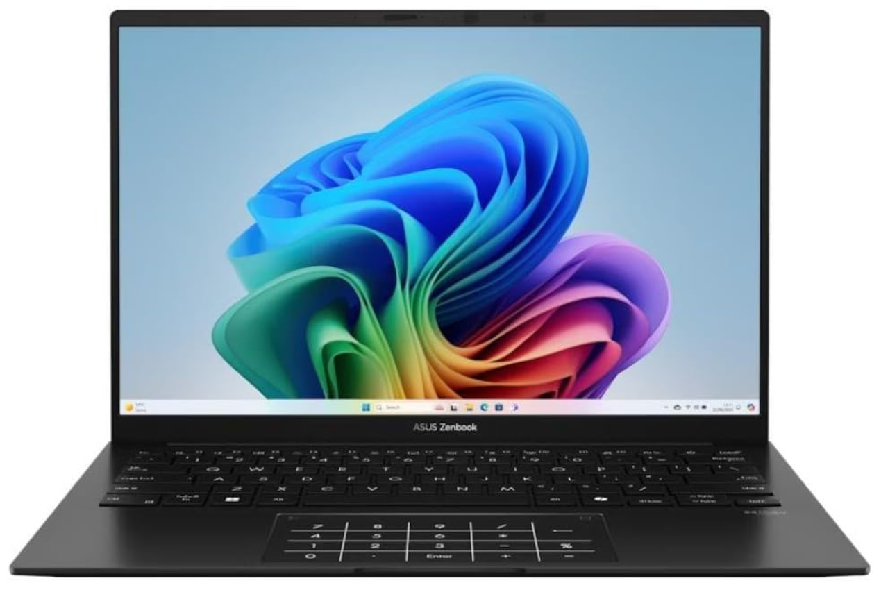 ASUS Zenbook 14 OLED UM3406KA laptop with AMD Ryzen AI 7 350 processor and 14-inch OLED display.