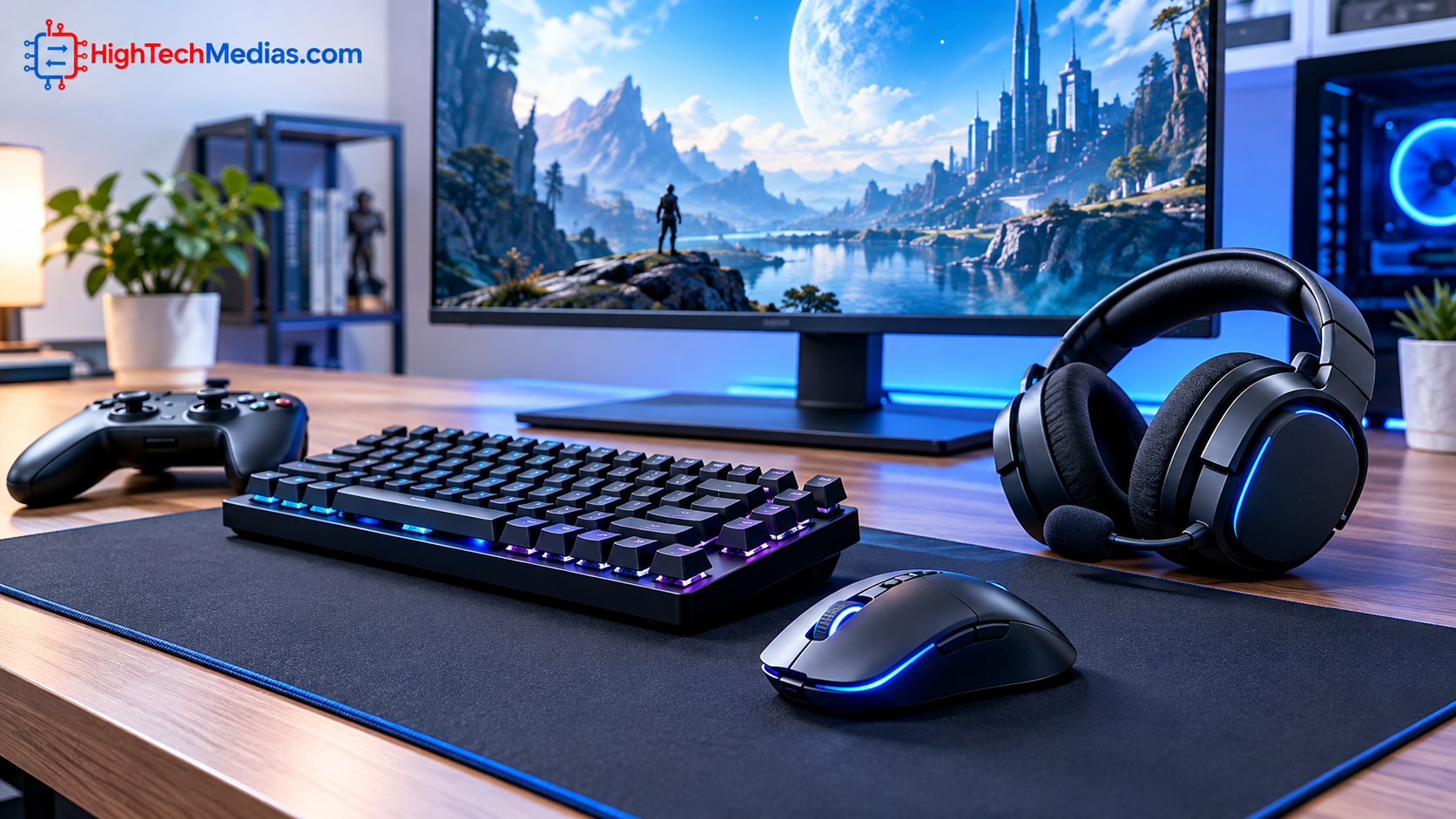 Best gaming accessories in 2026, including a gaming mouse, mechanical keyboard, headset, and controller.