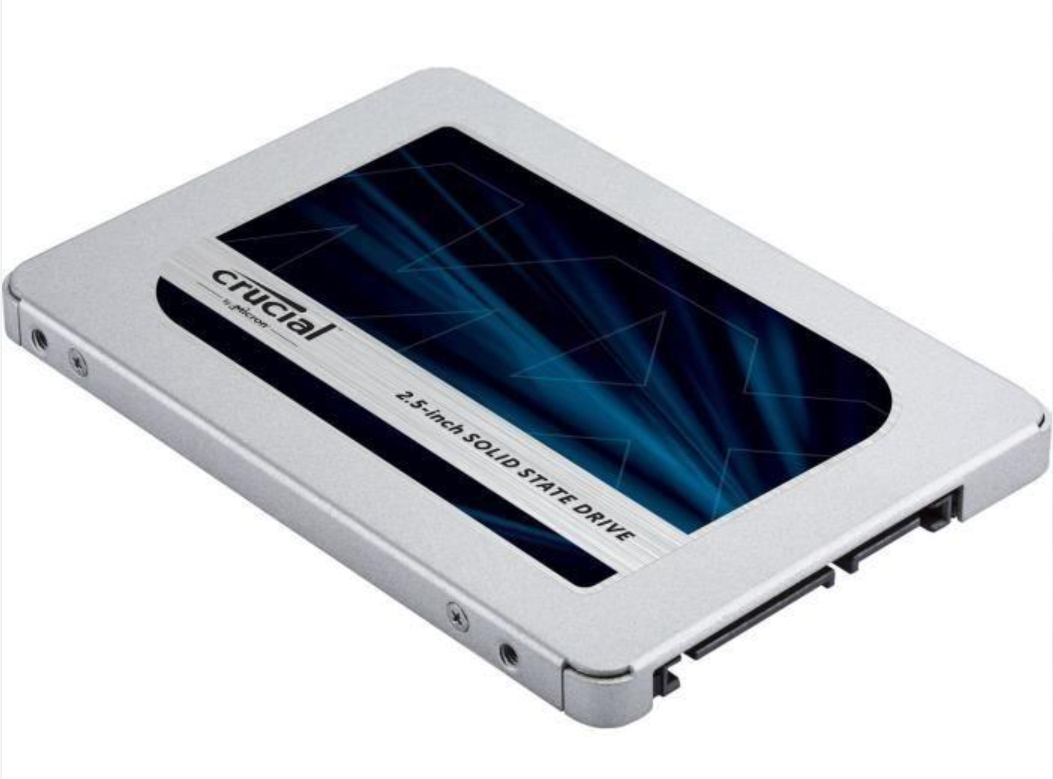 Crucial MX500 2.5-inch SATA SSD for compatible laptop and desktop storage upgrades.