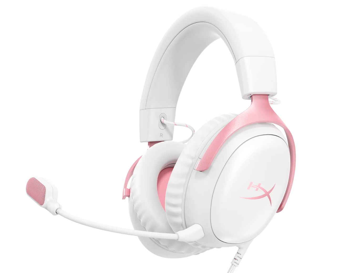 HyperX Cloud III wired gaming headset with over-ear cushions and detachable microphone.