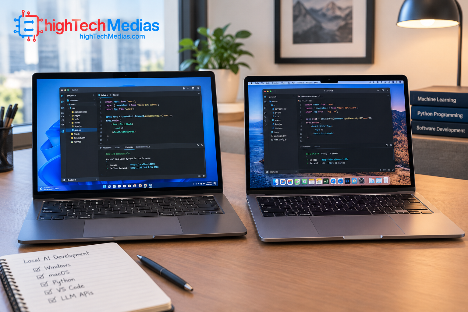 Local AI software development environment on Windows and macOS laptops