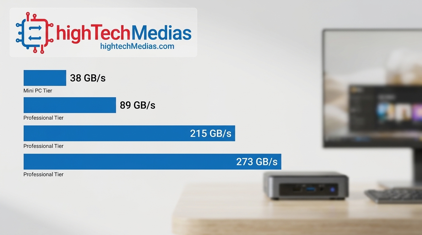 local-llm-hardware-requirements-memory-bandwidth-chart.jpg Infographic comparing memory bandwidth tiers for local LLM hardware requirements on mini PCs