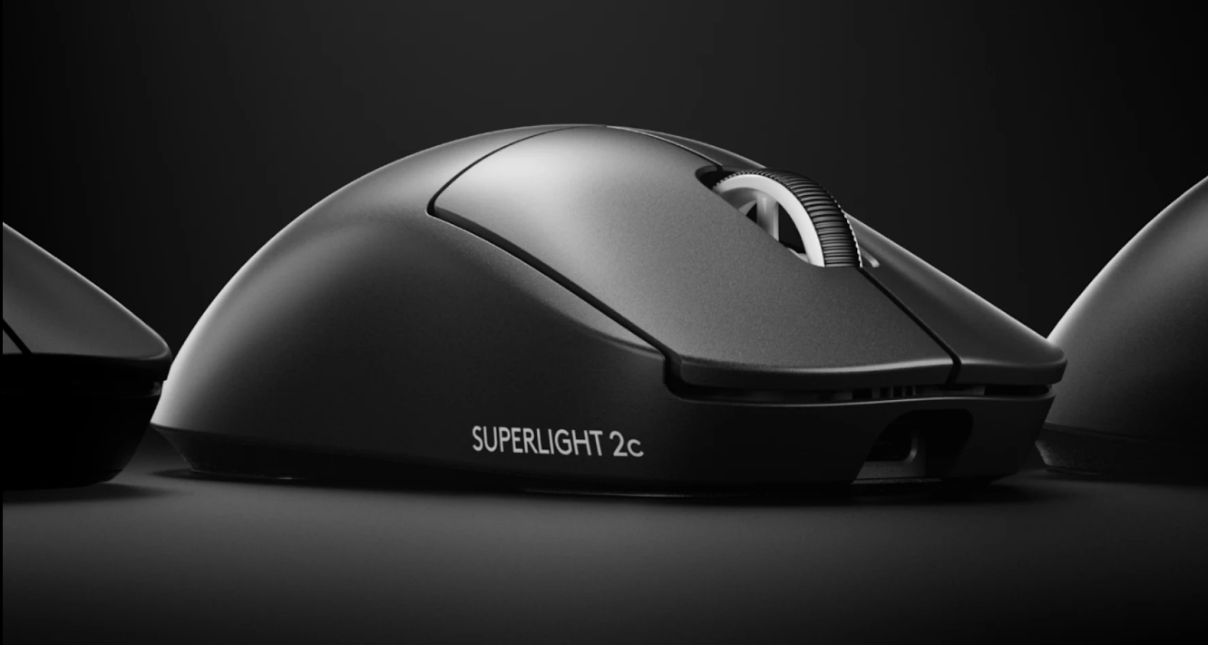 Logitech G PRO X SUPERLIGHT 2c compact wireless gaming mouse for PC gaming.