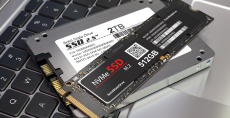 NVMe M.2 SSD compared with a 2.5-inch SATA SSD for laptop storage upgrades