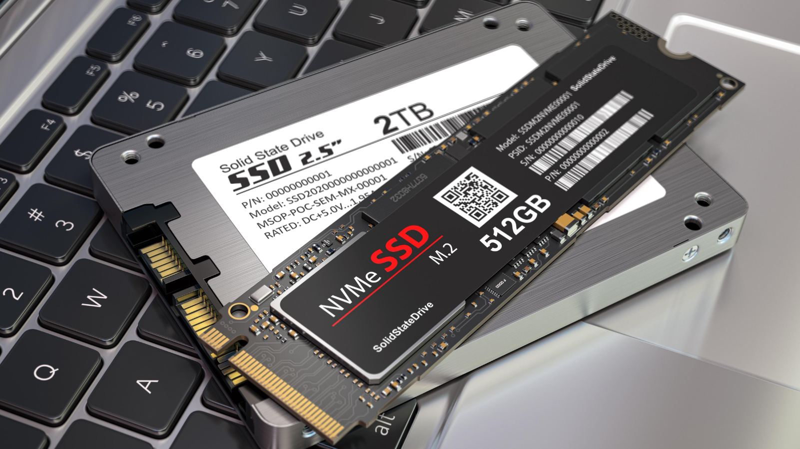 NVMe M.2 SSD compared with a 2.5-inch SATA SSD for laptop storage upgrades